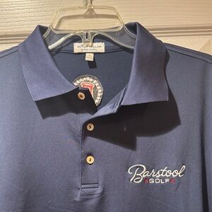 Peter Millar Navy Barstool Golf Embroidered Polo